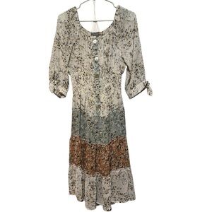 Floral Patchwork Midi Dress